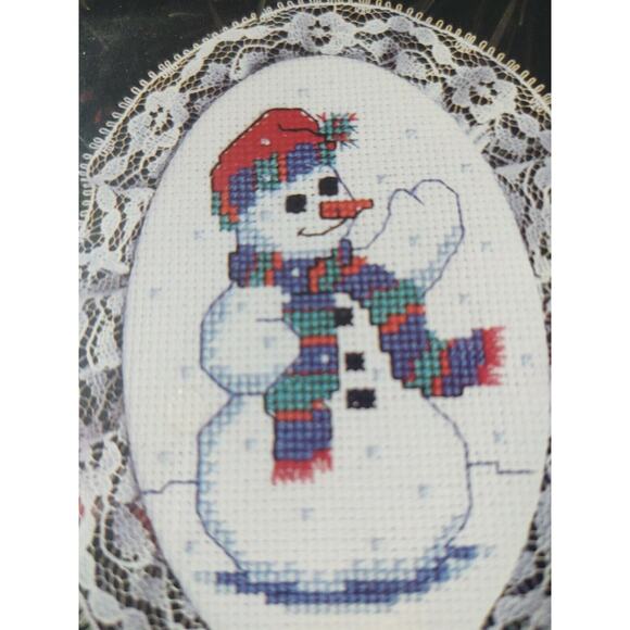 Designs for the Needle Snowman Lace Ornament Counted Cross Stitch Kit - Picture 1 of 4